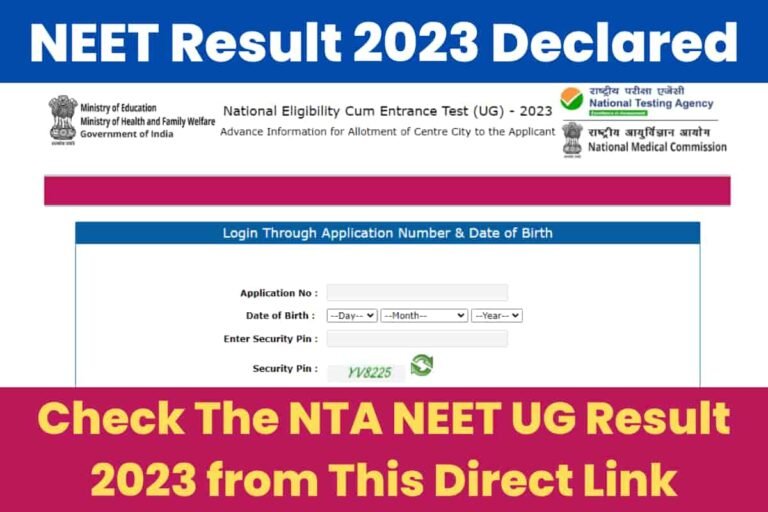 NTA NEET Result 2023 and Score Card Released at neet.nta.nic.in; Check ...